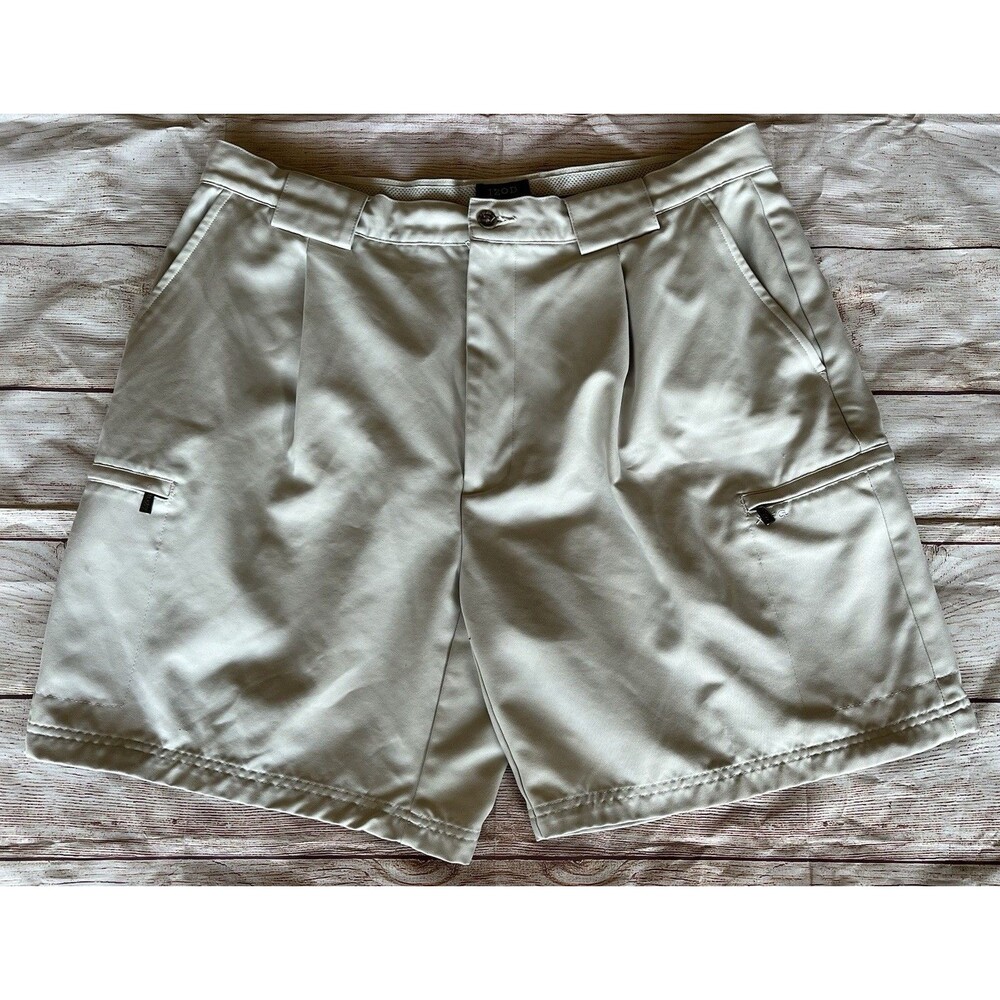 Izod Men's XFG Golf Shorts, Tan, Size 36